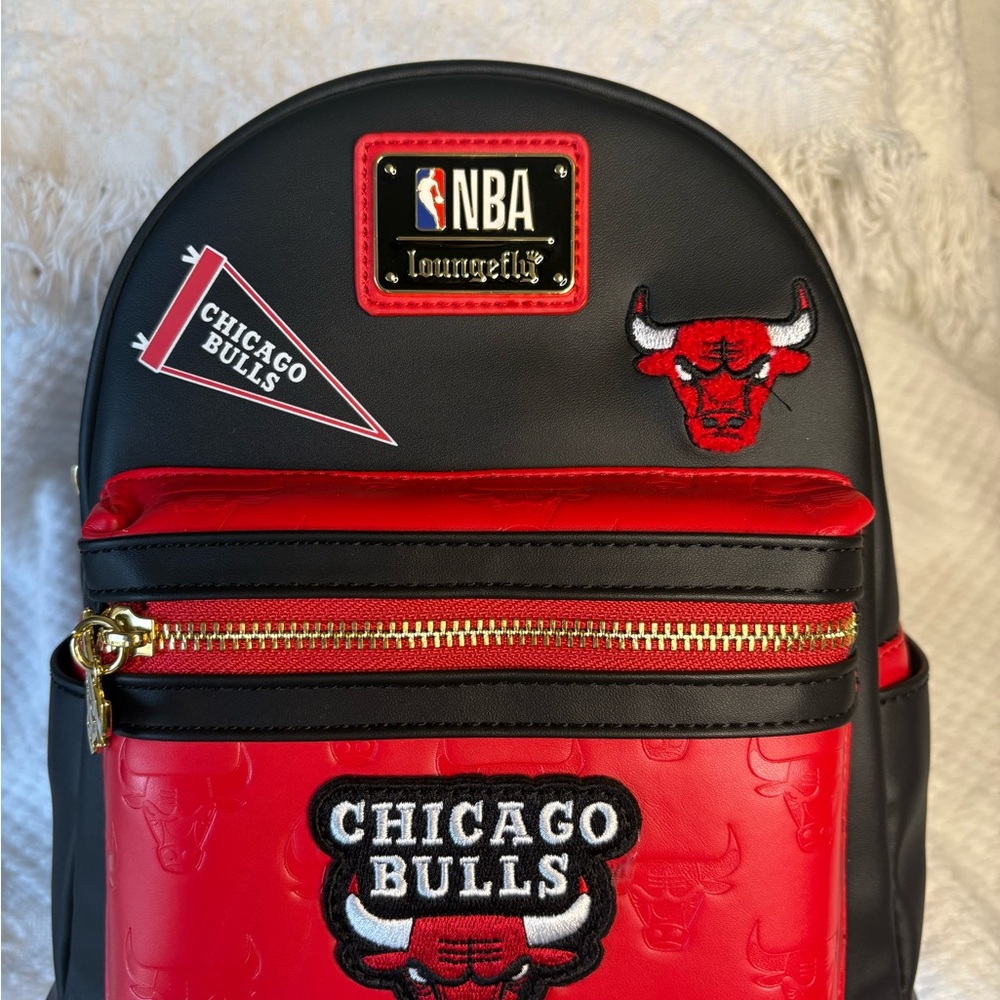 Loungefly Chicago Bulls Red and Black Backpack